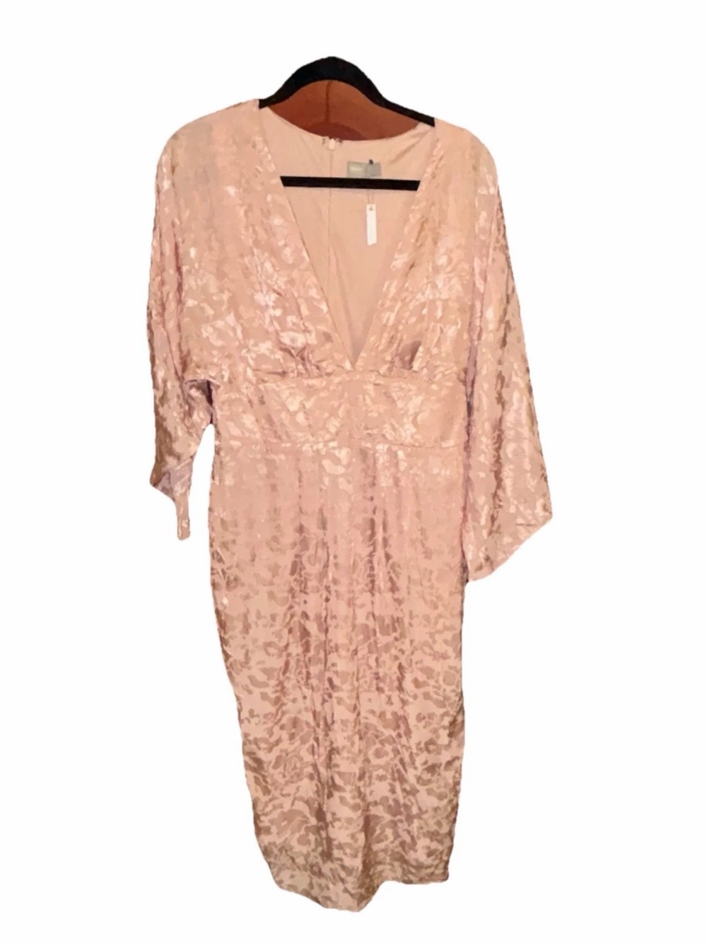 ASOS floral silky Kimono style midi dress - Dusty Pink women’s 10
